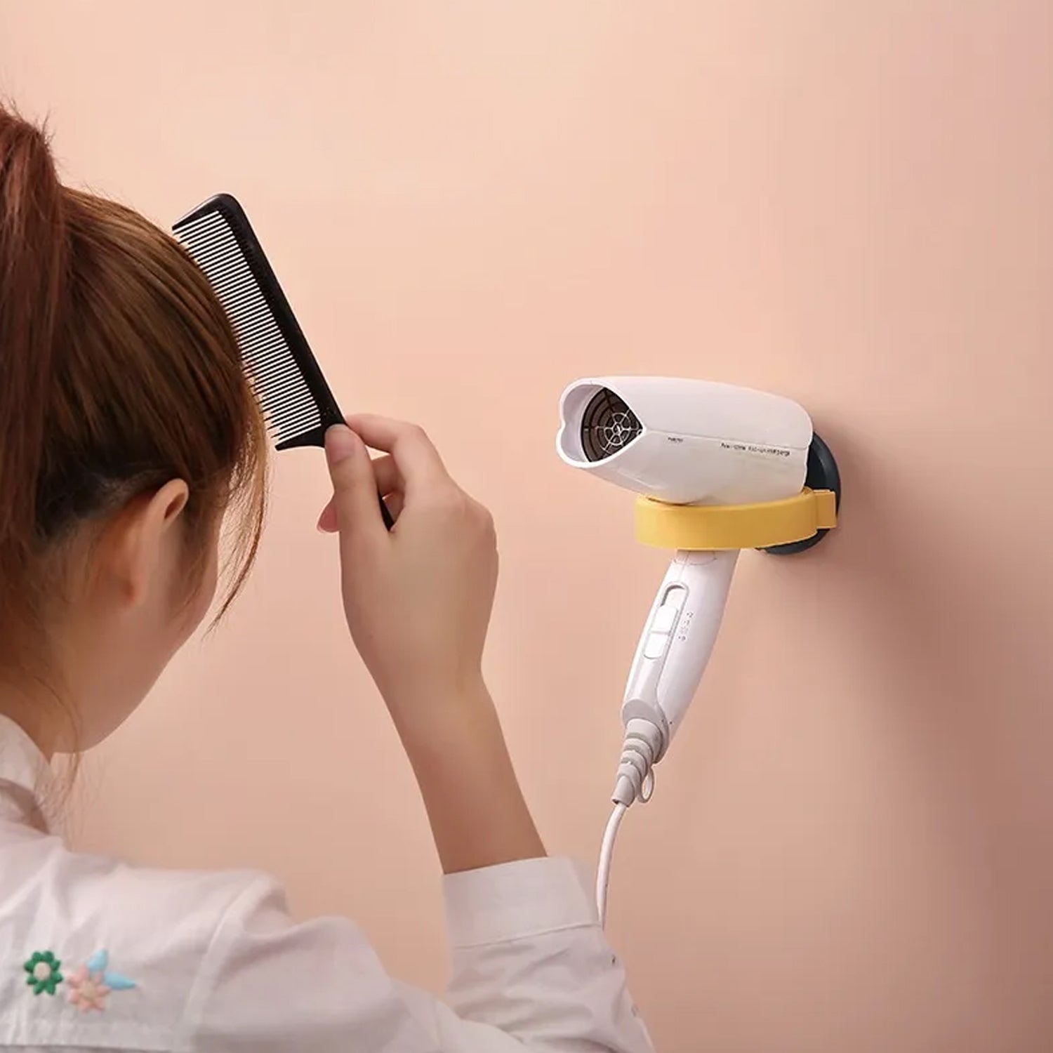1306 Wall Mount Hair Dryer Holder with Suction Cup, Plastic Wall Bracket for Bathroom, Beauty Salon / Home Use Self Adhesive Hair Dryer Stand Rack (1 Pc) 1306 Wall Mount Hair Dryer Holder with Suction Cup, Plastic Wall Bracket for Bathroom, Beauty Salon / Home Use Self Adhesive Hair Dryer Stand Rack (1 Pc)